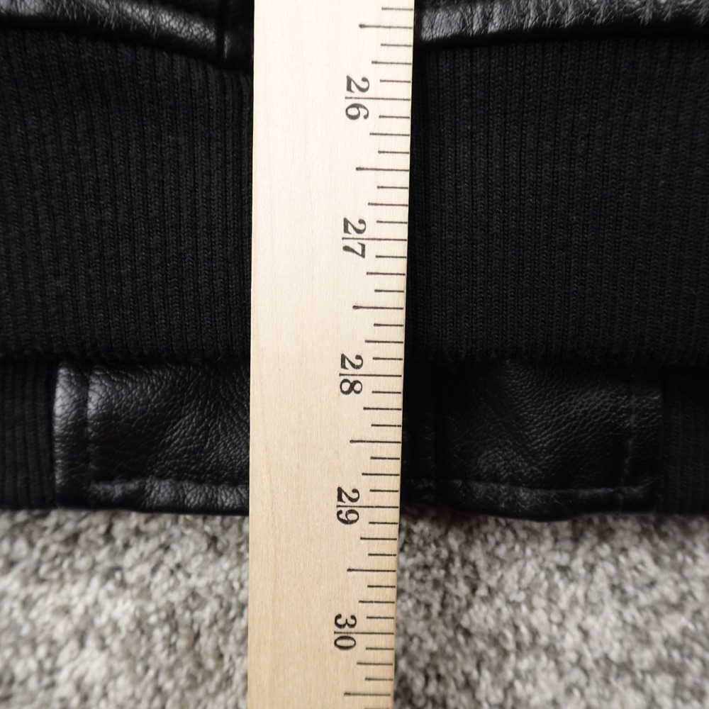 NEW Levis Jacket Mens XL Black Faux Leather Sherpa Lined Zip Trucker Bomber Coat - Picture 10 of 12